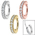 Steel 2.2mm Pave Set Jewelled Edge Hinged Clicker Ring