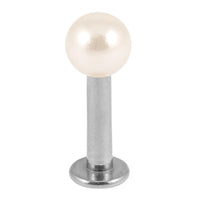 Steel Labret with Acrylic Pearl Ball 1.6mm