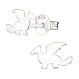 Sterling Silver Dragon Ear Stud Earrings