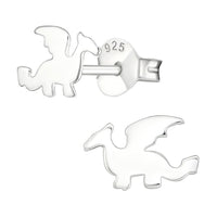Sterling Silver Dragon Ear Stud Earrings