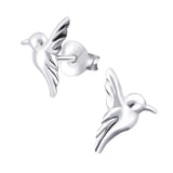 Sterling Silver Hummingbird Ear Stud Earrings