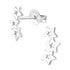 Sterling Silver Outline Triple Star Arc Ear Stud Earrings