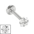 Steel Internally Threaded Claw Set Square Jewelled Labrets 1.2mm