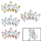 Steel 5 Jewel Marquise Fan for Internal Thread shafts in 1.2mm