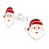 Sterling Silver Santa Ear Stud Earrings
