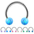 Steel Circular Barbell (CBB) (Horseshoes) with Synthetic Opal Balls 1.2mm