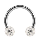 Steel Circular Barbell (CBB) (Horseshoes) with Glitzy Balls 1.2mm