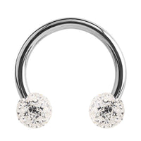 Steel Circular Barbell (CBB) (Horseshoes) with Glitzy Balls 1.2mm