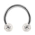 Steel Circular Barbell (CBB) (Horseshoes) with Glitzy Balls 1.2mm