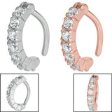 Steel Pave Set Jewelled Rook Clicker Ring
