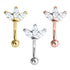 Steel 3 Jewel Marquise Fan Micro Curved Bar 1.2mm