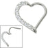 Steel Claw Set Jewelled Heart Hinged Clicker Ring