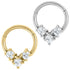 Steel Claw Set Jewelled Triangle Hinged Clicker Ring