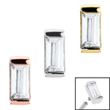 Steel Channel Set Baguette Cut Jewel for Internal Thread shafts in 1.2mm