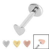 Titanium Internally Threaded Labrets 1.2mm - Heart