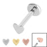 Titanium Internally Threaded Labrets 1.2mm - Heart