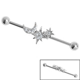 Steel Claw Set Jewelled Starry Night Industrial Scaffold Barbell IND55