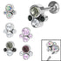 Titanium Internally Threaded Labrets 1.2mm - Infinity Titanium Bezel Set Jewelled Cluster