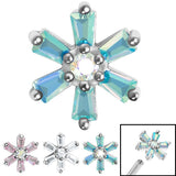 Steel Claw Set CZ Lily Flower for Internal Thread shafts in 1.2mm