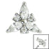 Steel Claw Set 3 Jewelled Marquise Trinity for Internal Thread shafts in 1.2mm
