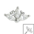 Steel Claw Set 3 Jewelled Marquise Sunset for Internal Thread shafts in 1.2mm