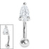 Steel Claw Set CZ Teardrop Micro Curved Bar 1.2mm