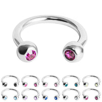 Titanium Jewelled Circular Barbells (CBB) (Horseshoes) 1.2mm