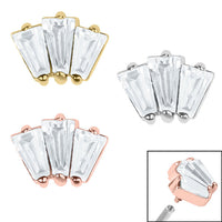Steel Three Jewelled Art Deco Baguette Fan for Internal Thread shafts in 1.2mm