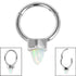 Steel Hinged Clicker Ring with Synth Opal Cone