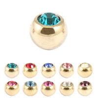 Zircon Titanium Jewelled Balls 1.2mm (Gold colour PVD)
