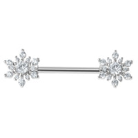 Steel Claw Set Jewelled Sunburst Nipple Bar