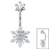 Belly Bar - Claw Set CZ Jewelled Sunburst