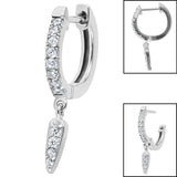 Steel Jewelled Huggie Earring with Spike