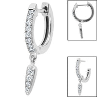 Steel Jewelled Huggie Earring with Spike
