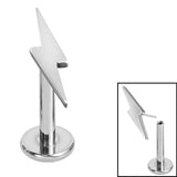 Titanium Threadless Labrets - Steel (Bend-fit) Lightning Bolt