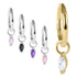 Steel Hinged Segment Ring with Steel Jewelled Marquise Charm