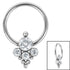 Titanium BCR with Titanium Clip In Titanium Bezel Set 4 Jewelled Asia