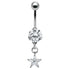 Belly Bar - Claw Set CZ Jewelled with Claw Set Jewelled Star Charm