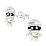 Sterling Silver Mummy Ear Stud Earrings