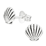 Sterling Silver Shell Ear Stud Earrings