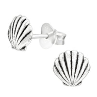 Sterling Silver Shell Ear Stud Earrings