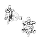 Sterling Silver Turtle Ear Stud Earrings