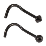 Black Titanium Nose Studs - Ball and Cone