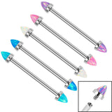 Titanium Internally Threaded Industrial Scaffold Bars 1.6mm - Titanium Claw Set Synth Opal Cones