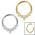 Steel Claw Set Jewelled Laurels Hinged Clicker Ring