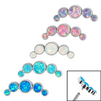 Titanium (Infinity) Bezel Set 5 Opal Crescent for Internal Thread shafts in 1.2mm
