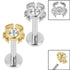 Titanium Internally Threaded Labrets 1.2mm - Steel Jewelled Crab