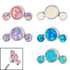 Titanium (Infinity) Bezel Set 3 Opal Crescent for Internal Thread shafts in 1.2mm