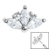 Steel Threadless (Bend fit) Claw Set 3 Jewelled Marquise Sunset