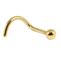 Gold Plated Titanium Nose Stud - Plain Ball